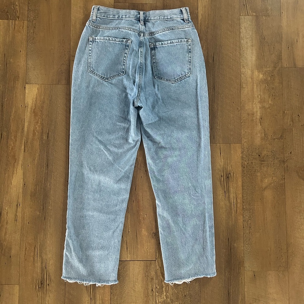 PacSun High Rise Straight Leg Jeans Raw Hem Button Fly Light Wash Size 27 - Picture 2 of 12